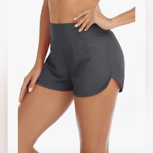 RELLECIGA Women's Board Shorts High Waisted Tummy Control Built-in Swim Shorts